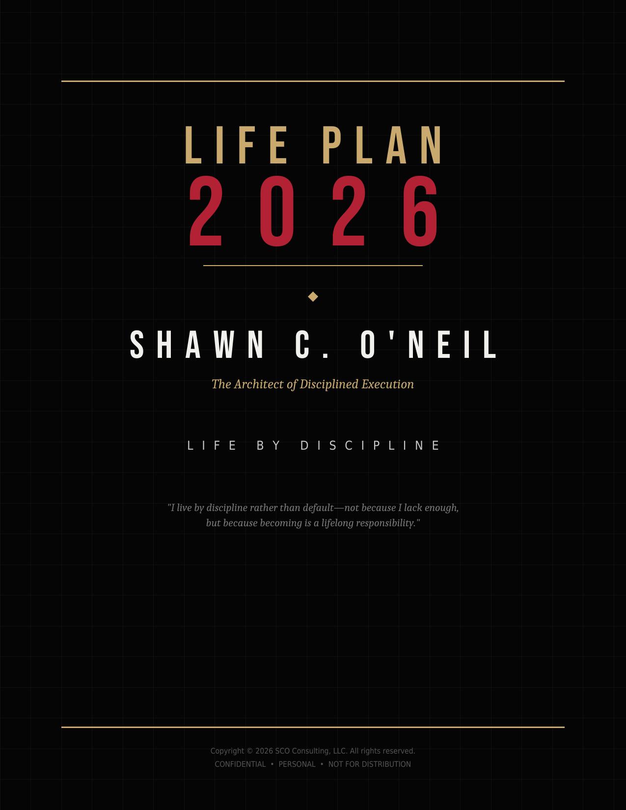 Shawn's 2026 Life Plan